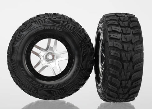 SATIN CHROME & BLACK WHEELS WITH S1 KUMHO TIRES (2) 6874R