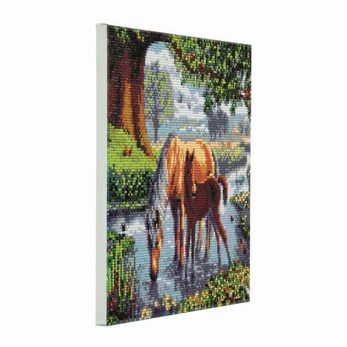 FELL PONIES MEDIUM CRYSTAL ART MOUNTED KIT (11.8" X 11.8")