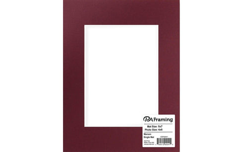 8X10 Maroon Mat W/White Core
