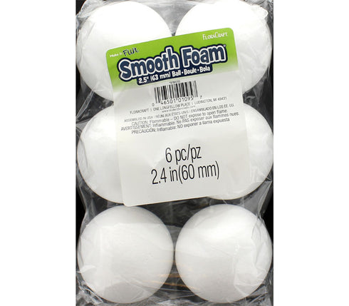 SMOOTH FOAM BALL 2.5" 6 PC