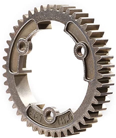 TRX-6447R TRAXXAS SPUR GEAR, 46-TOOTH, STEEL (WIDE-FACE, 1.0 METRIC PITCH)