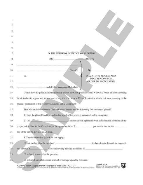 812.06 Order To Show Cause