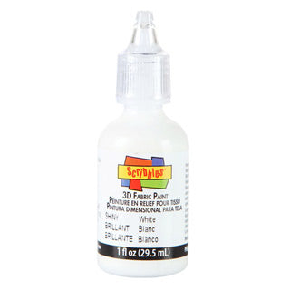 SCRIBBLES SHINY WHITE  1OZ FABRIC PUFF PAINT