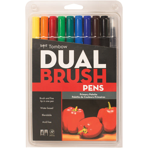 MARK DUAL BRUSH PEN PRIMARY TOMBOW 10PC SET MARKER