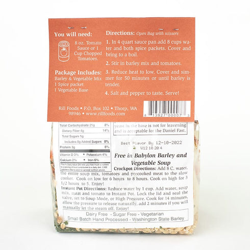 FREE IN BABYLON BARLEY AND VEGETABLE SOUP - LARGE
