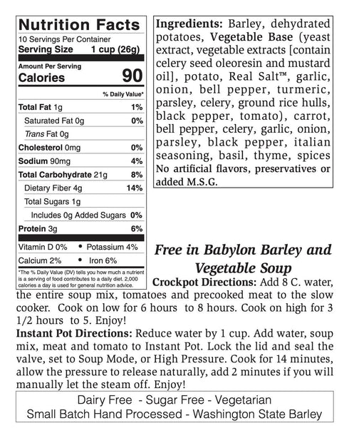 BARLEY VEGETABLE SOUP- SMALL