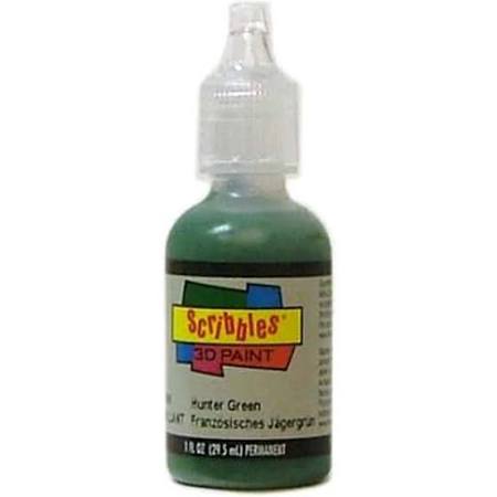 SCRIBBLES HUNTER GREEN 1OZ FABRIC PUFF PAINT