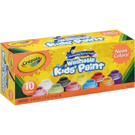 CRAYOLA NEON 10PC WASHABLE PAINT SET