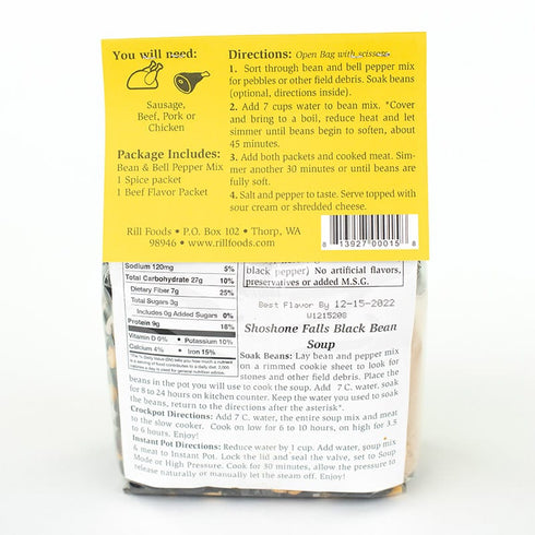 SHOSHONE FALLS BLACK BEAN SOUP - LARGE