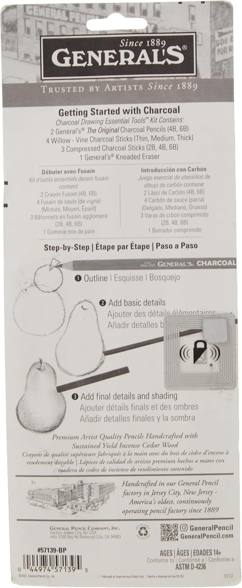 General Pencil 57139-BP Getting Started with Charcoal Set