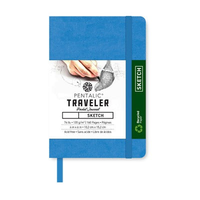 4" x 6" - BRIGHT BLUE TRAVELERS SKETCH POCKET JOURNAL