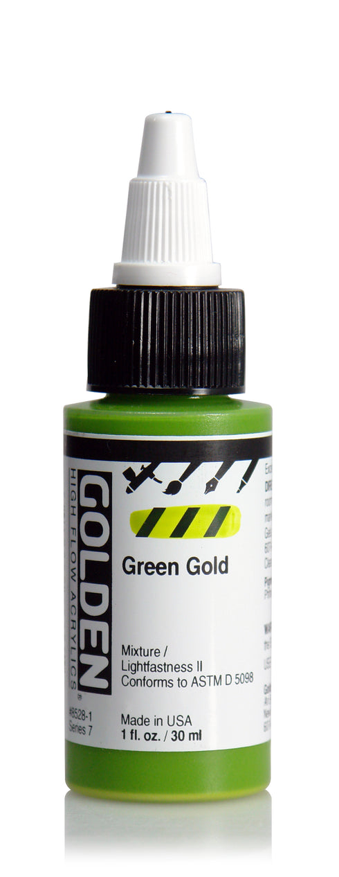 HIGH FLOW ACRYLIC PAINT GREEN GOLD 1OZ