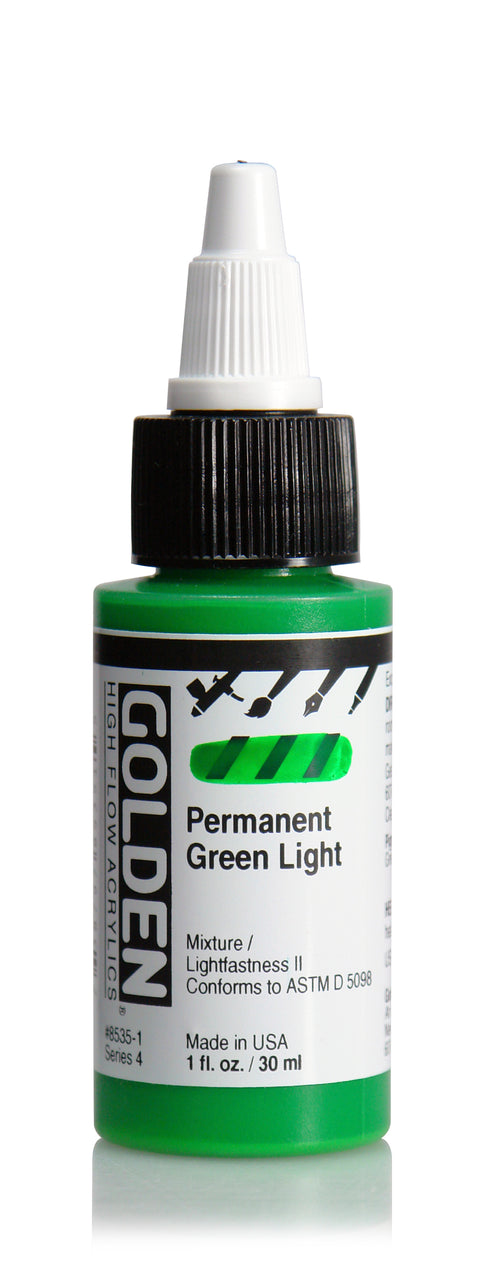 HIGH FLOW ACRYLIC PAINT PERMANENT GREEN LT
