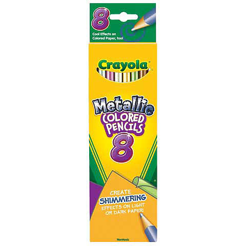 CRAYOLA METALLIC COLORED PENCIL 8CT
