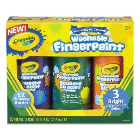Crayola Washable Fingerpaint (Secondary), 3 Count/8-Ounce