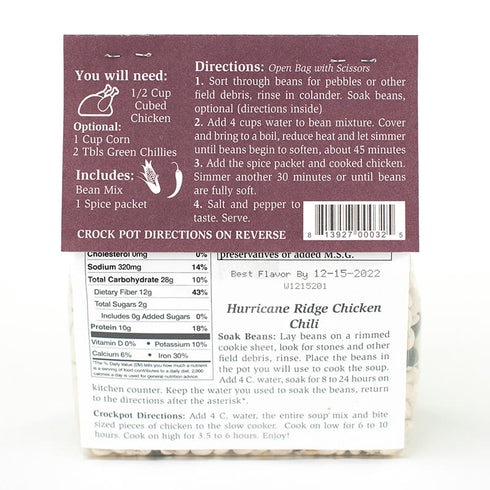 HURRICANE RIDGE CHICKEN CHILI- SMALL