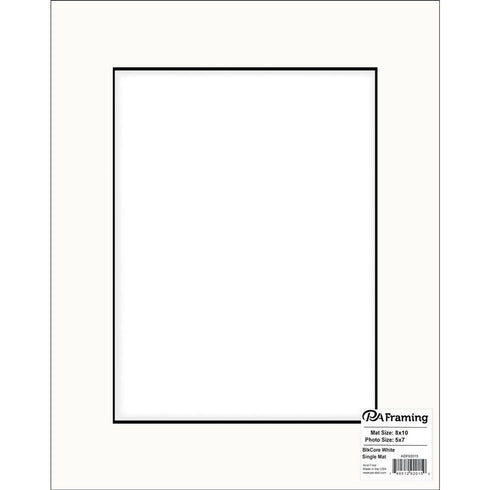 **8X10 White Mat W/Black Core