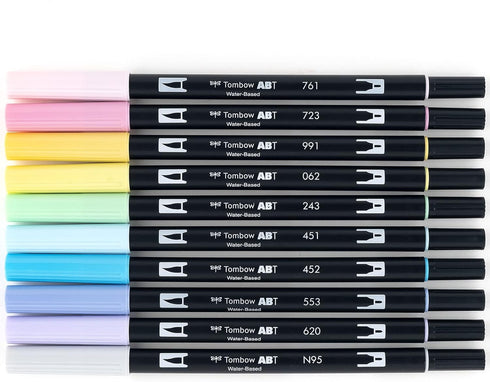 MARK DUAL BRUSH PEN PASTEL TOMBOW 10PC SET MARKER