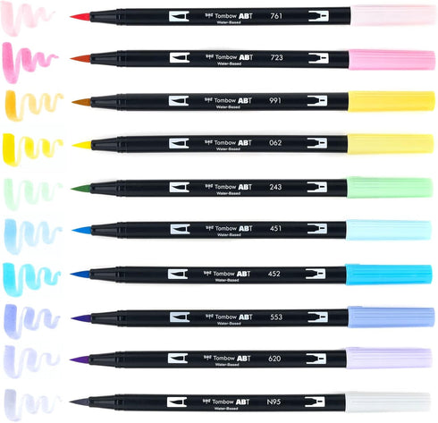 MARK DUAL BRUSH PEN PASTEL TOMBOW 10PC SET MARKER