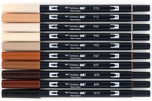 MARK DUAL BRUSH PENS SET PORTRAIT TOMBOW 10PC SET MARKER