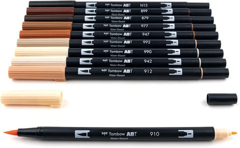 MARK DUAL BRUSH PENS SET PORTRAIT TOMBOW 10PC SET MARKER