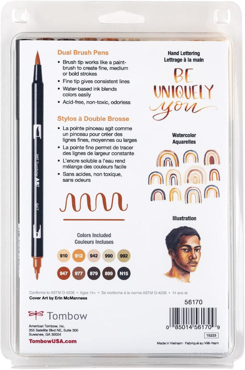 MARK DUAL BRUSH PENS SET PORTRAIT TOMBOW 10PC SET MARKER
