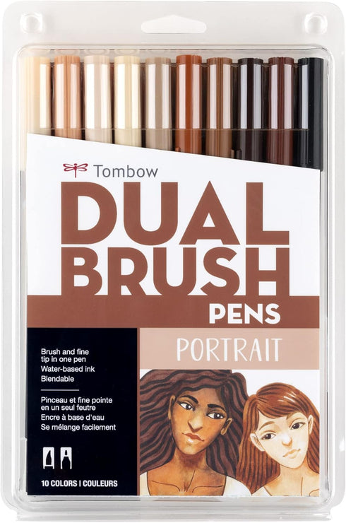 MARK DUAL BRUSH PENS SET PORTRAIT TOMBOW 10PC SET MARKER
