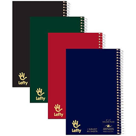 NB LEFTY 1 SUBJECT 8X5 80 SHEET SPIRAL NOTEBOOK LEFT-HANDED