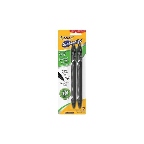 GELCITY STYLO GEL PENS BLACK 2PK