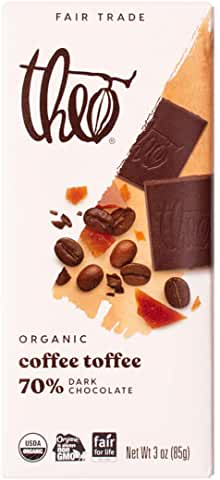 THEO CHOCOLATE BAR - COFFEE TOFFEE 70%DARK