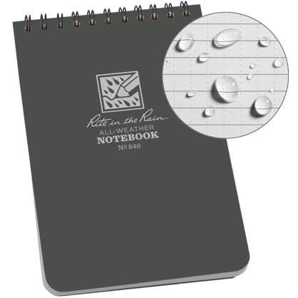 RR #846 4X6 NOTEBOOK GRAY RITE IN THE RAIN ALL WEATHER WATERPROOF