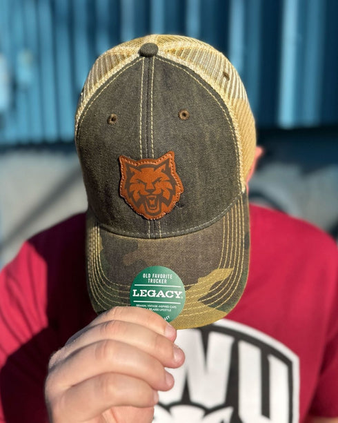 CWU WILDCAT LOGO LEATHER PATCH CAMO HAT