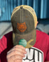 CWU WILDCAT LOGO LEATHER PATCH CAMO HAT