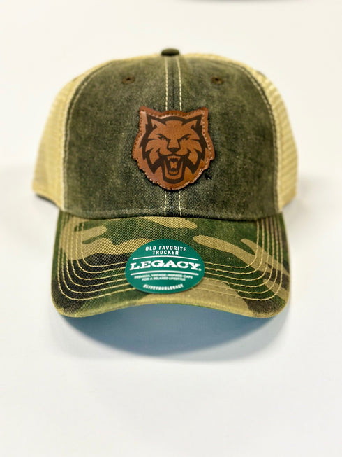 CWU WILDCAT LOGO LEATHER PATCH CAMO HAT