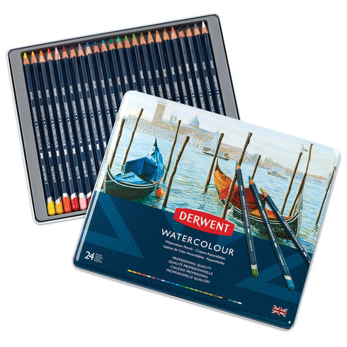 DERWENT WATERCOLOR PENCIL SET - ASSORTED COLORS, SET OF 24