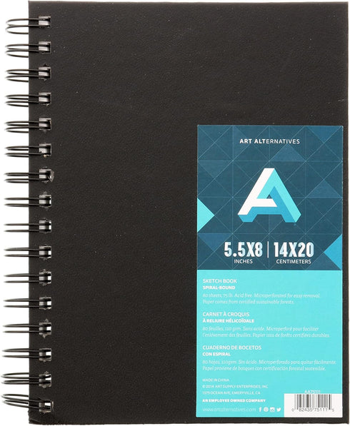 Art Alternatives Spiral-Bound Sketch Book, 5.5 in x 8 in