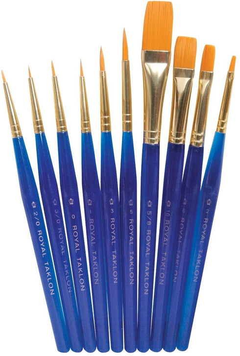 GOLD TAKLON PAINT BRUSH VALUE PACK 10