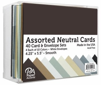 BOXED CARD & ENVELOPE SET, 40CT- SMOOTH NEUTRALS (BOX)