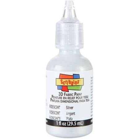 SCRIBBLES SHINY WHITE 1OZ FABRIC PUFF PAINT