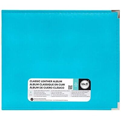 SCRAPBOOK ALBUM - 12X12 LEATHER D-RING (AQUA)
