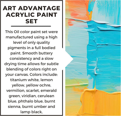 ART ADVANTAGE PAINT SET OIL .41OZ 12 COLOR