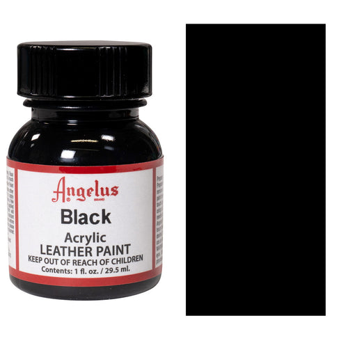 1 OZ FLAT BLACK LEATHER PAINT BY ANGELUS