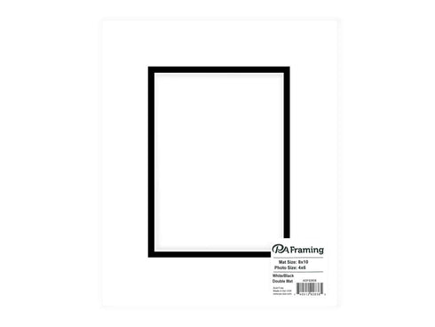 8X10 Black Mat W/White Core