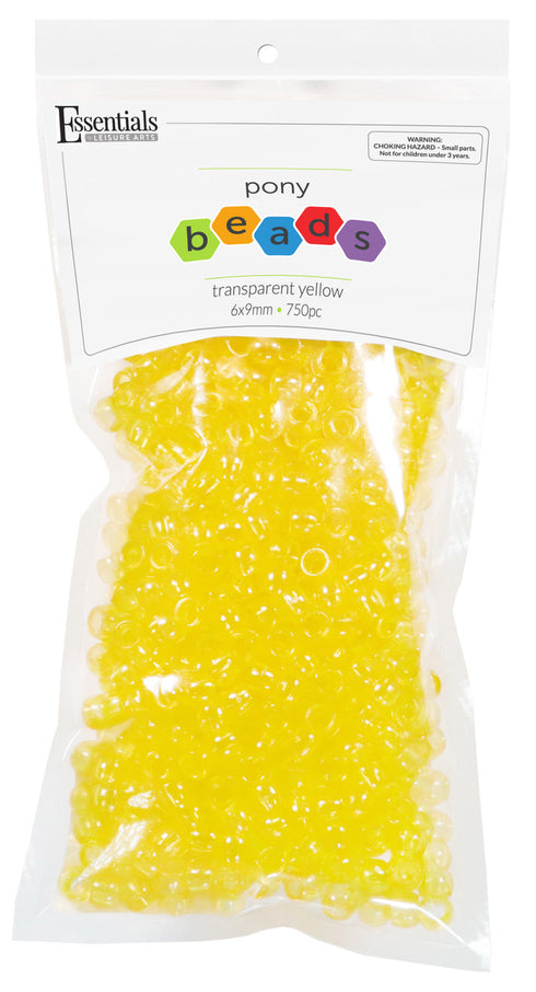 Trans Yellow Pony Beads