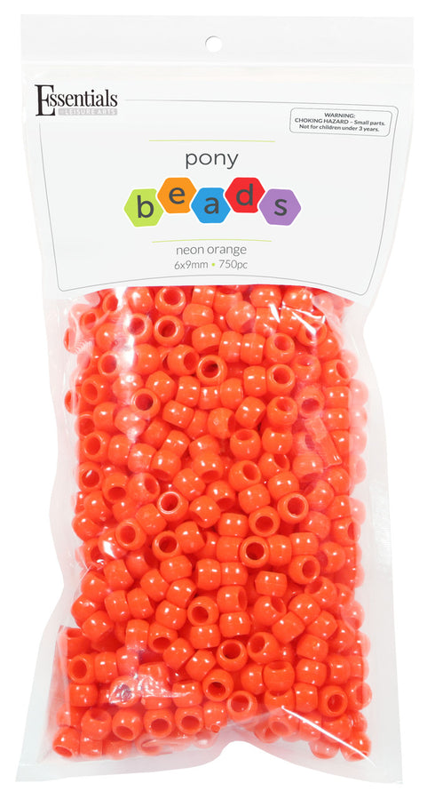 NEON ORANGE PONY BEADS