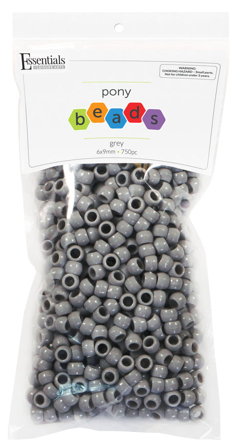 Neutral Grey Pony Beads