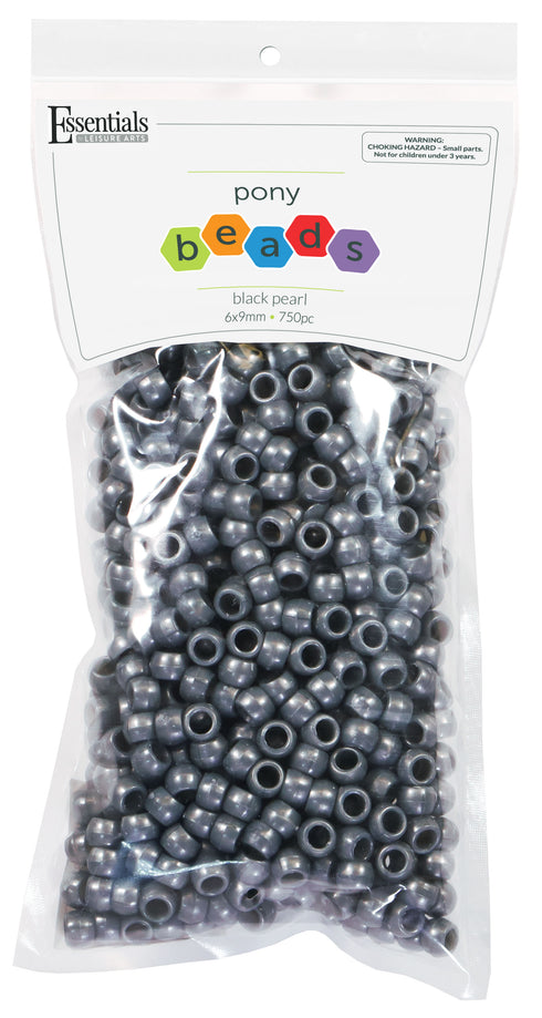 PEARL BLACK PONY BEADS