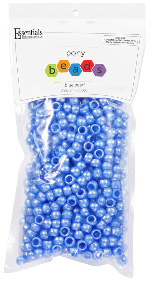 **Pearl Blue Pony Beads