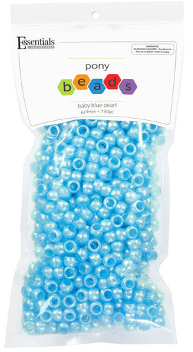 Pearl Baby Blue Pony Beads