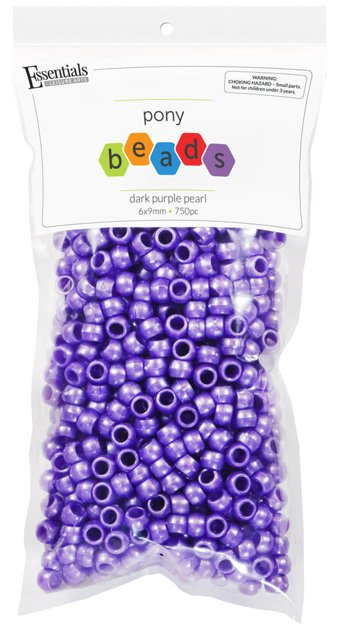 Pearl Dark Purple Pony Beads